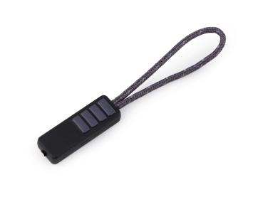 Zipper Schlaufe/ Reißverschlussanhänger Dunkelgrau/Schwarz